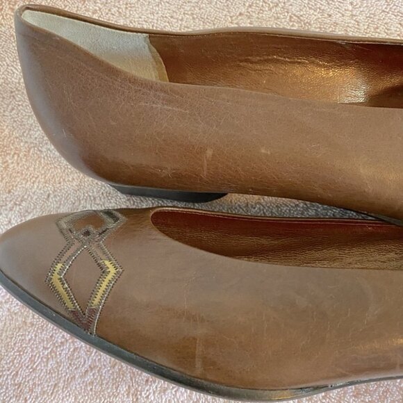 Arnold Churgin Brown Leather Slip On With Chunky Heel 40 - Picture 6 of 11